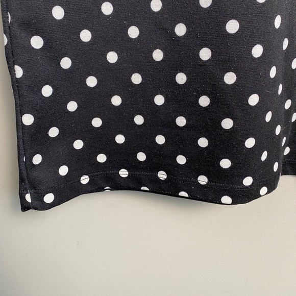 H&M Women's Black and White Polka Dot 3/4 Sleeve Popover Mini Dress Size Medium - Picture 4 of 16